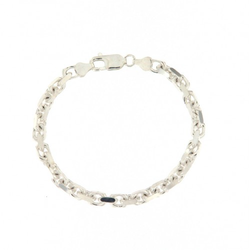 Bracciale a catena quadrata in argento massiccio.