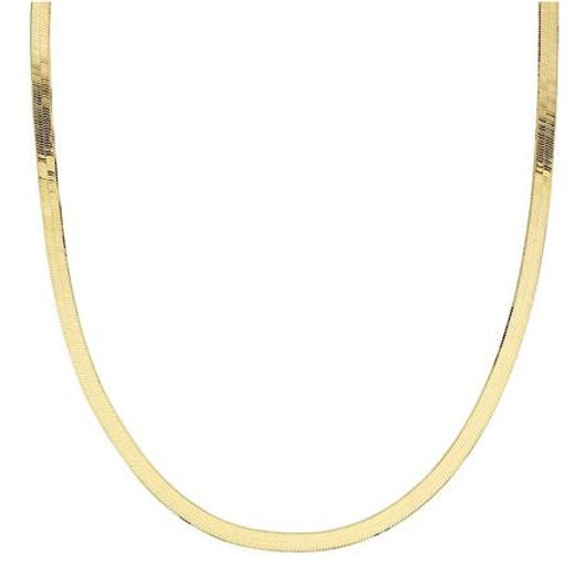 Collana choker in maglia d'oro lucido.