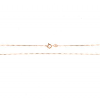 Collana a micropallini in oro rosa con chiusura a moschettone.