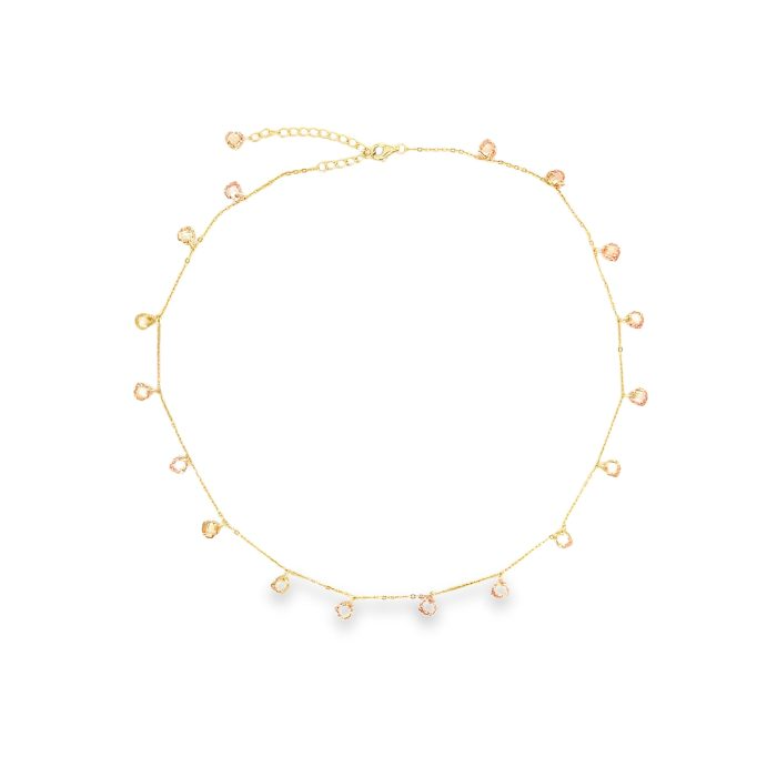 Collana con Cuori in Zircone, Argento S925