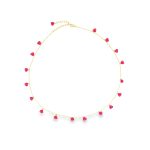 Collana con Cuori in Zircone, Argento S925