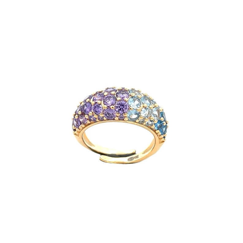 Bomby Ring, Blue and Purple, s925 Silver