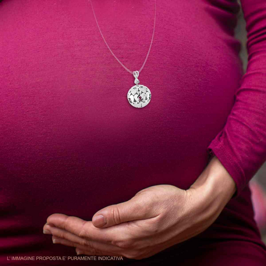 Chiama Angeli mm 18 Bimba Bimbo Cuori, Argento s925