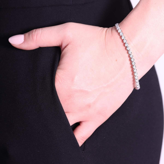 Bracciale Tennis Cipollina 3mm BIANCO, Argento s925 (Copy)