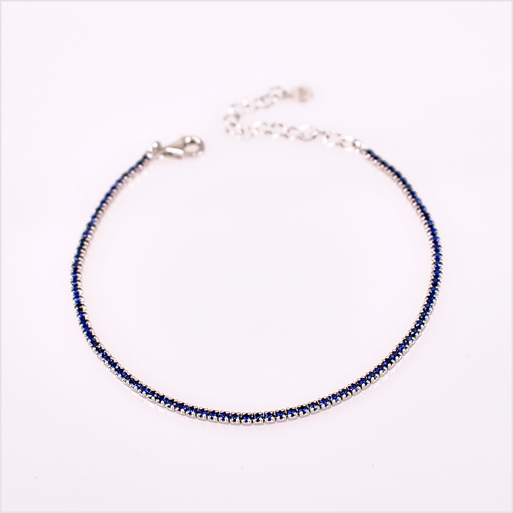 Mini Bracciali Tennis 1mm, Base Silver, Argento s925