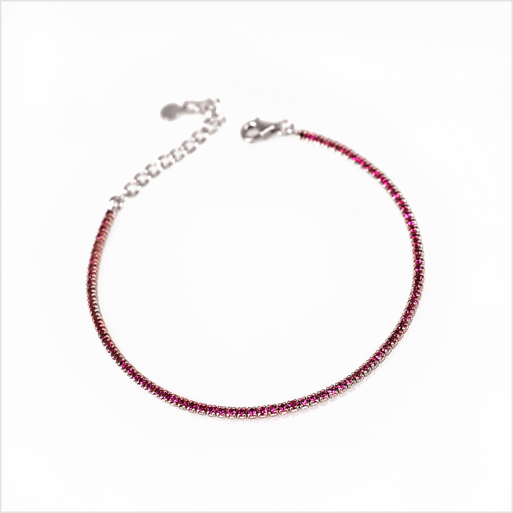 Mini Bracciali Tennis 1mm, Base Silver, Argento s925