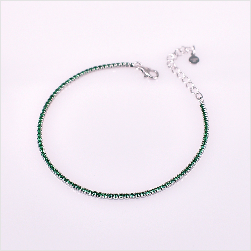 Mini Bracciali Tennis 1mm, Base Silver, Argento s925