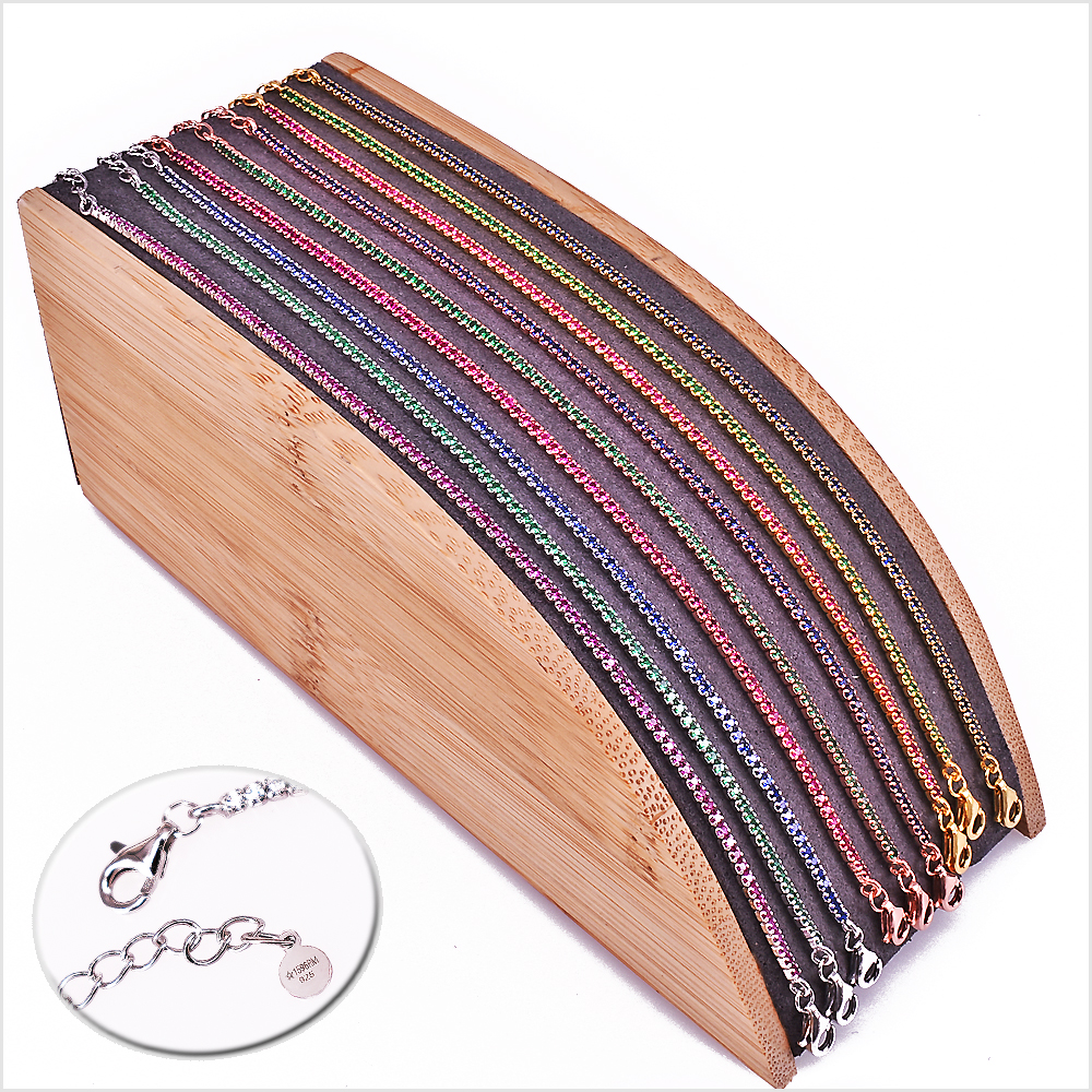 Mini Tennis 1mm, in Rose Gold and Yellow Gold