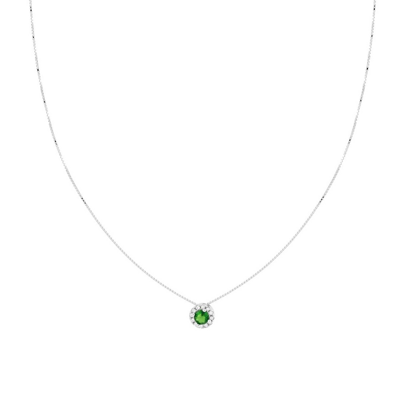 Collier élégant en argent 925 avec zircons colorés