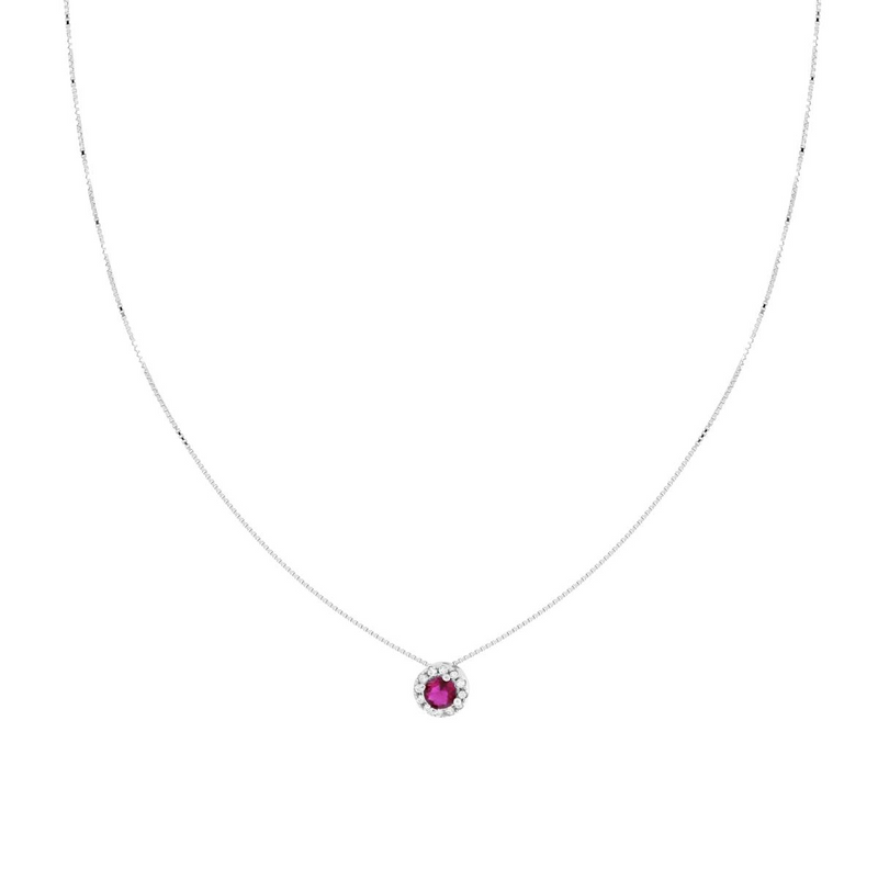Collier élégant en argent 925 avec zircons colorés