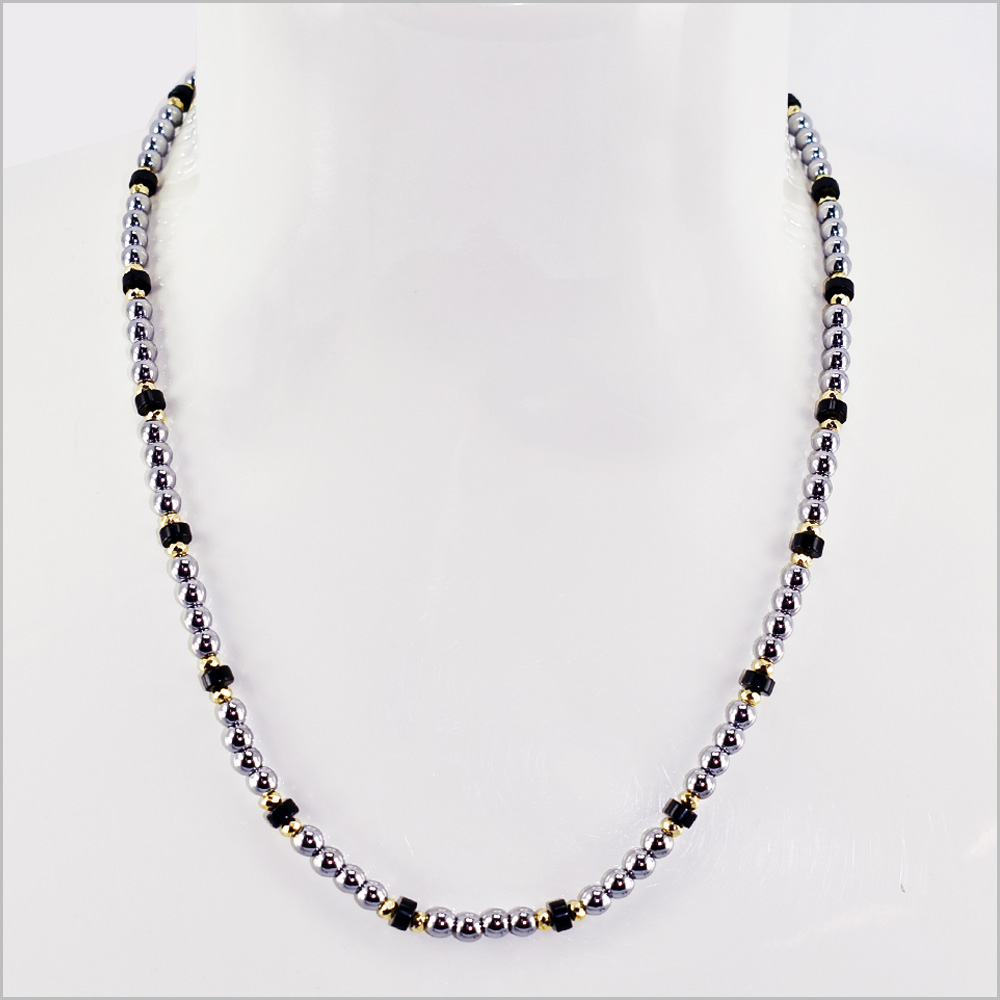 Multicolor Stone Chain Necklace 4.5mm, Stainless Steel