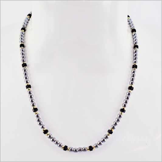 Multicolor Stone Chain Necklace 4.5mm, Stainless Steel