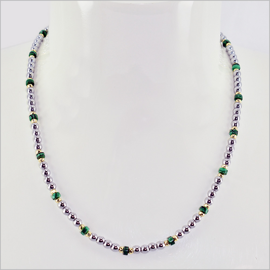 Multicolor Stone Chain Necklace 4.5mm, Stainless Steel