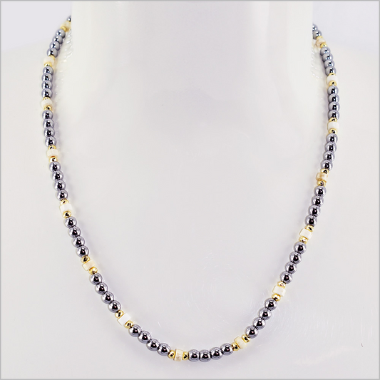 Multicolor Stone Chain Necklace 4.5mm, Stainless Steel