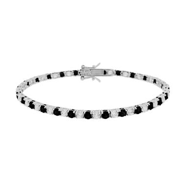 Bracciale Tennis di Lusso in Argento 925 con Zirconi Rossi e Bianchi