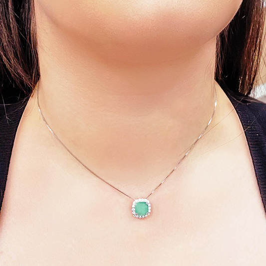 Elegant 925 silver zirconia pendant necklace