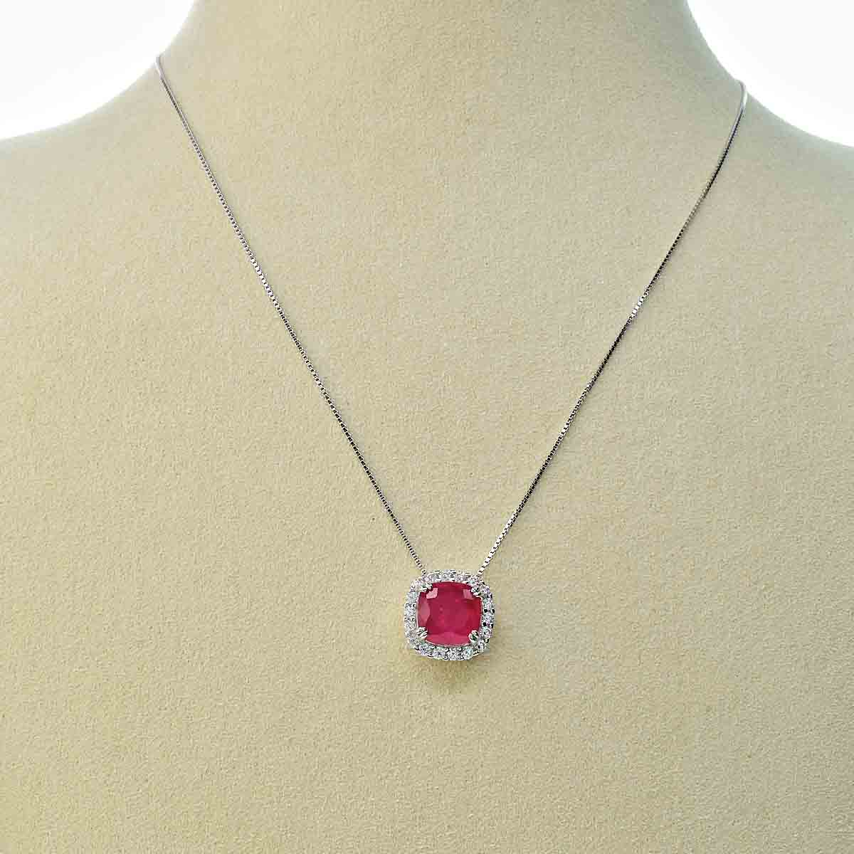 Collana con Pietra Idrotermale Quadrata, Argento s925