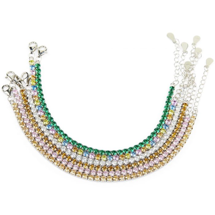Mini Tennis Bracelets 1mm, in Rose Gold and Yellow Gold