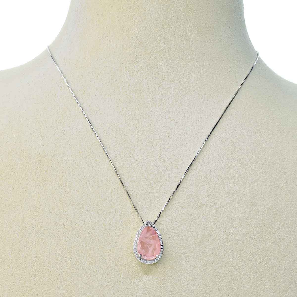 Collana Pietra Idrotermale Goccia, Argento s925