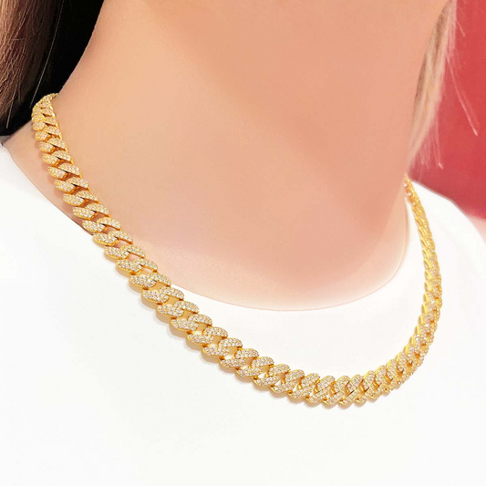 Collana Grumette 8,5mm, in Argento 925 e zirconi