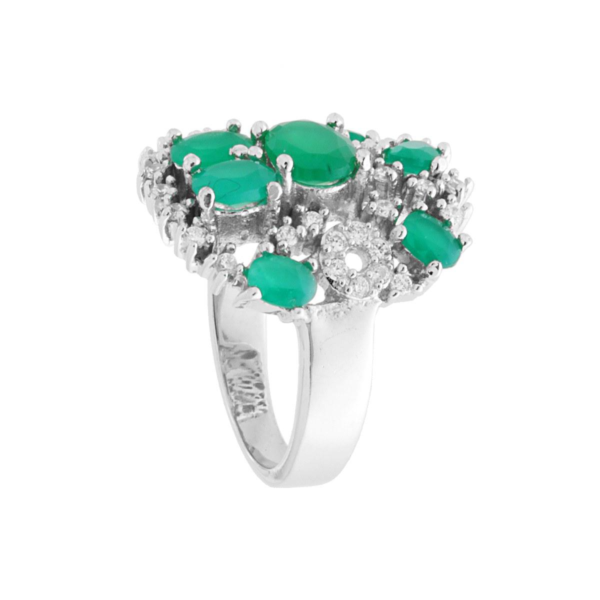 Anello Tormalina Paraiba e Zirconi Bianchi in ARGENTO 925