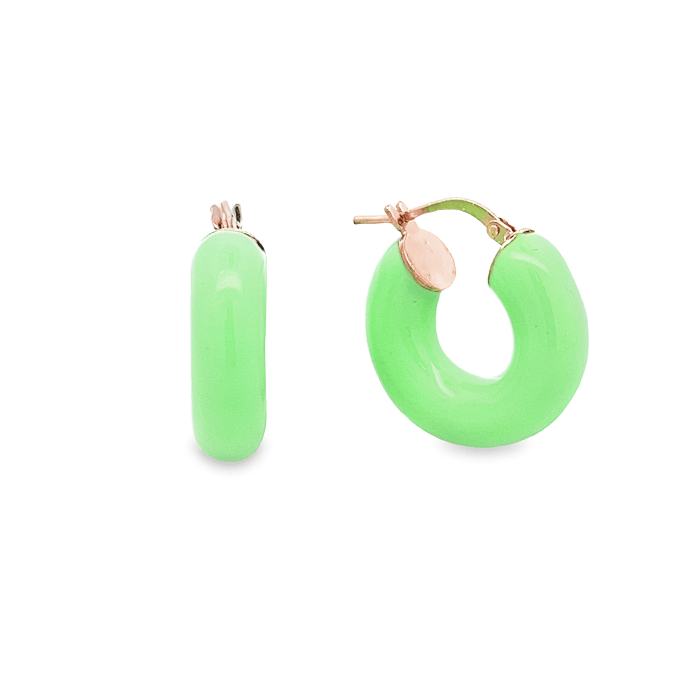 Hoop earrings with pearls and colored beads, in silver and gold