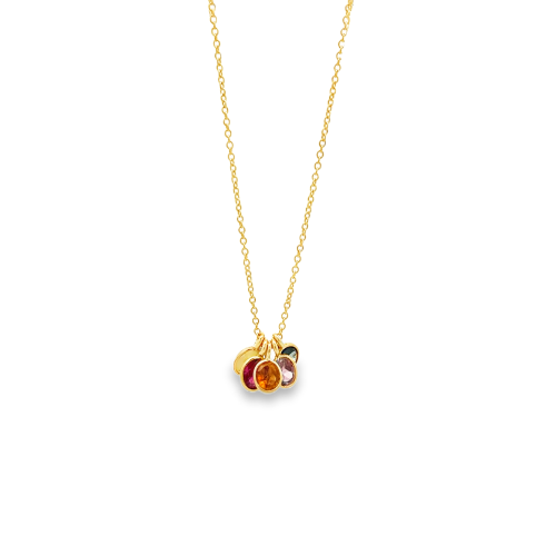 Ciondolo Goccia Argento 925 Oro 18k con Tormaline