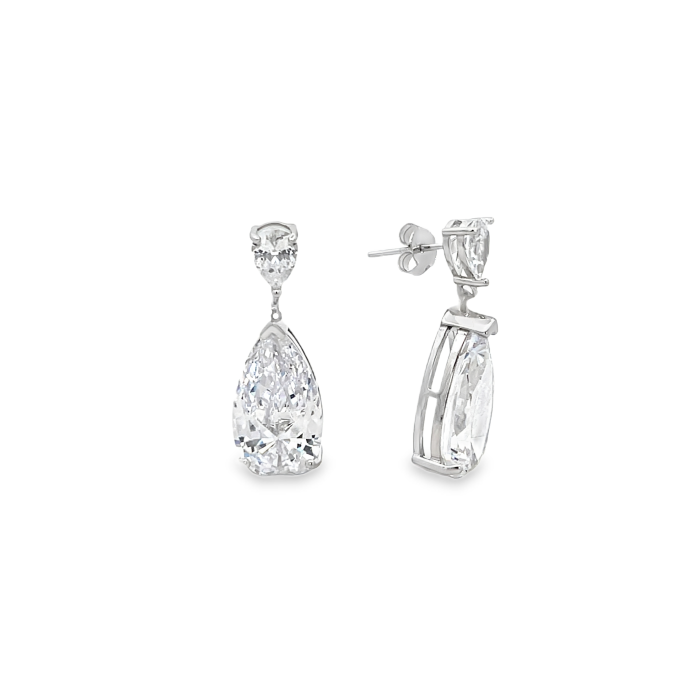 Orecchini Goccia Brillante, Argento S925