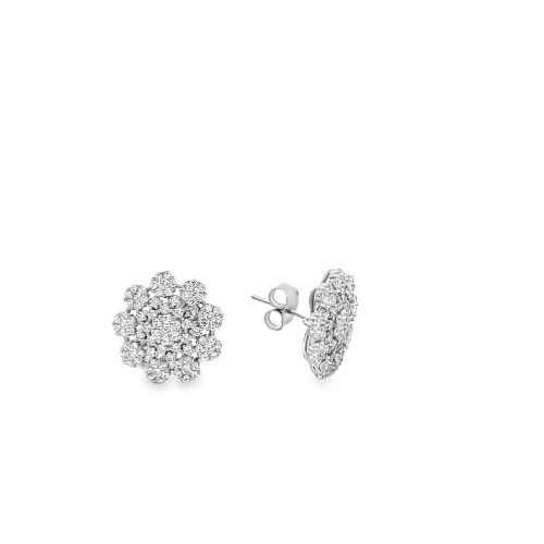 Orecchini Fiore Brillante, Argento S925