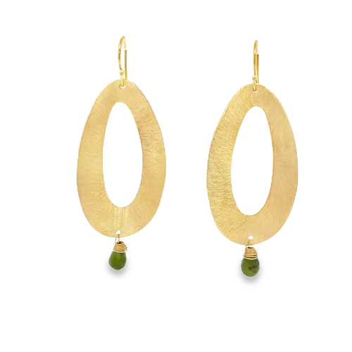 Satin Oval and Drop Precious Stone Earrings