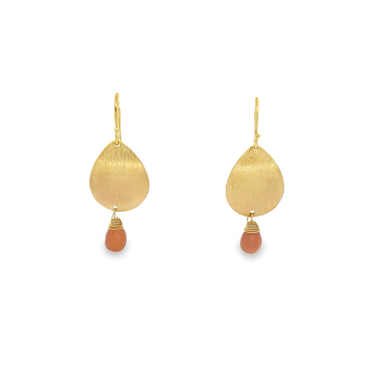 Satin Drop Earrings with Precious Drop