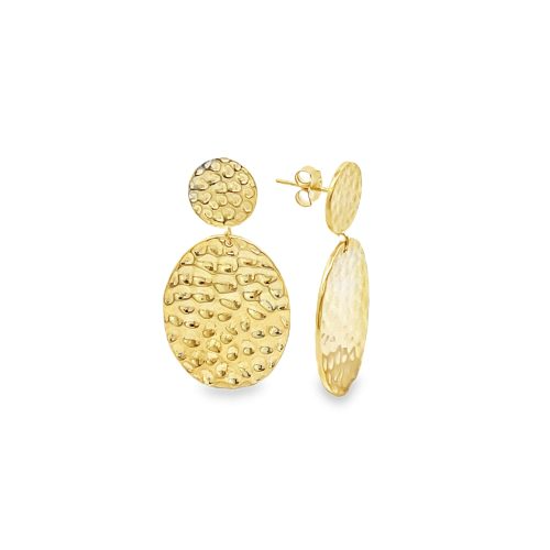 Orecchini Cerchio Martellati, Argento S925