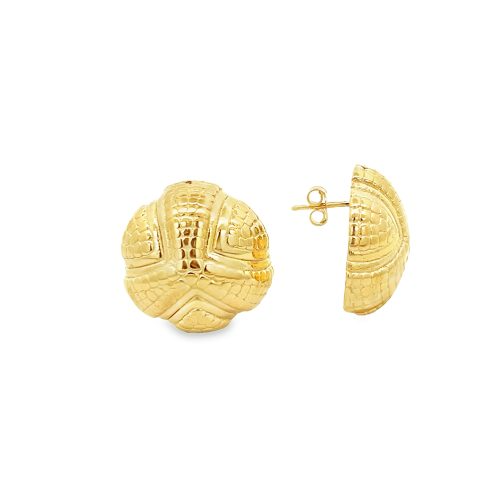 Orecchini Fiore Lavorato, Argento S925 e oro