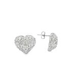 Heart Earrings Worked, S925 Silver