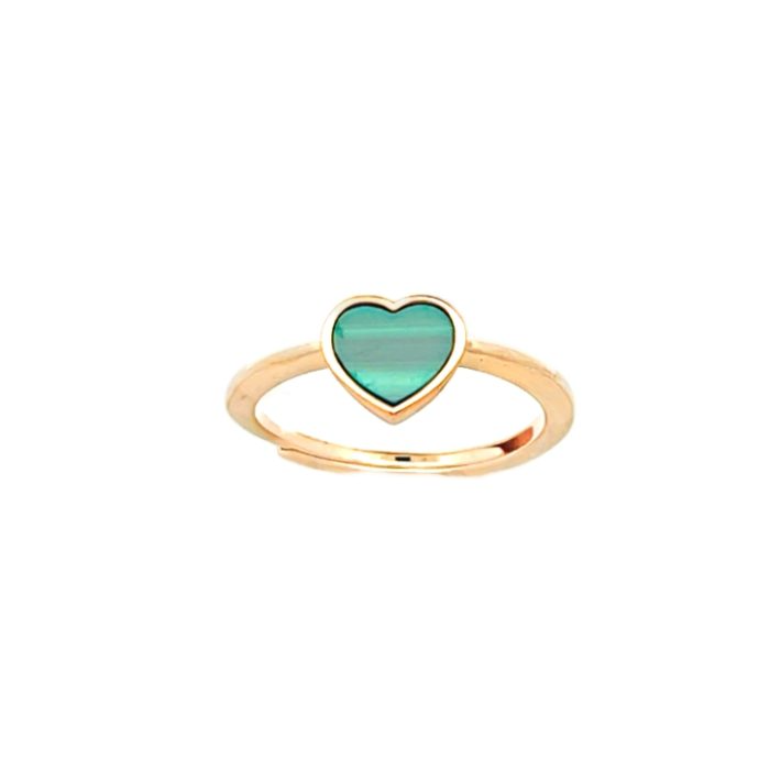 Anello Cuore Malachite, in ARGENTO S925 e Oro