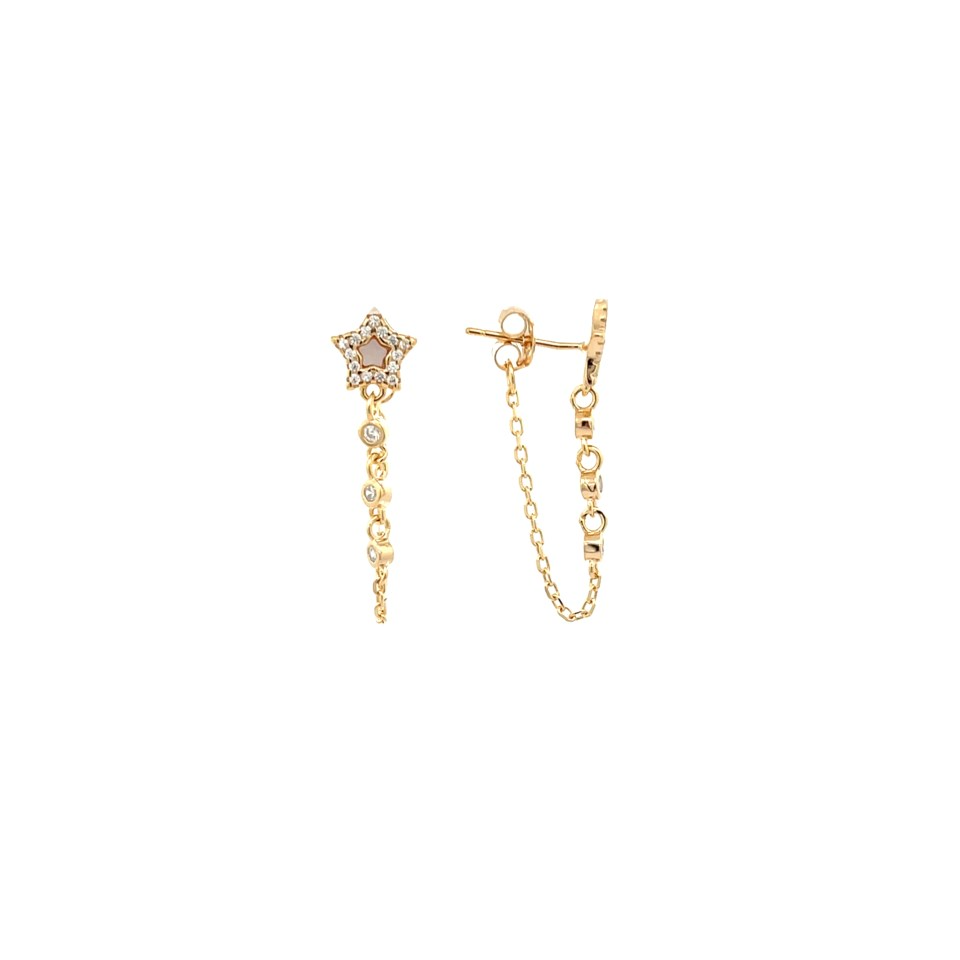 Orecchini cerchietto Stella Madreperla, Argento S925