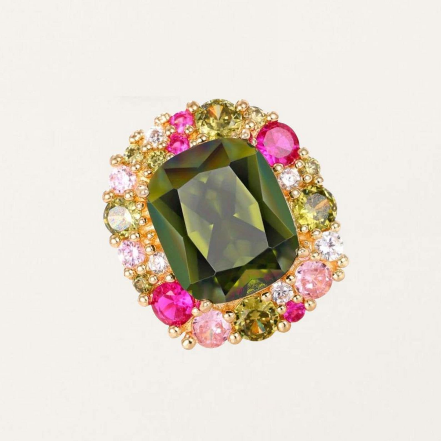 Anello Rerrtangolo Brillante, in Argento 925