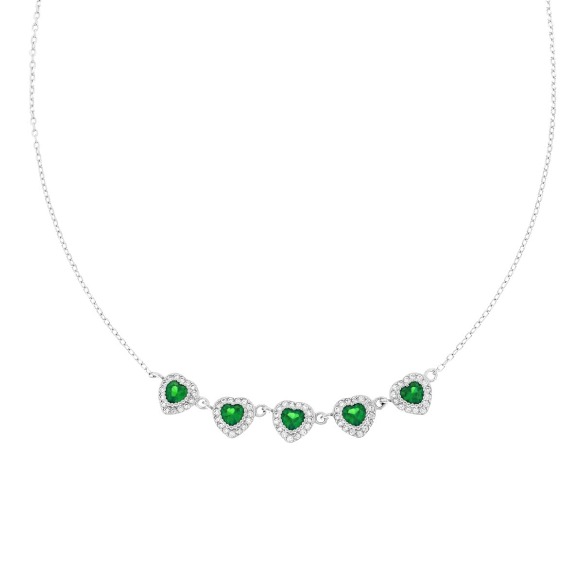 Collana Multicuore Luxury, in Argento S925