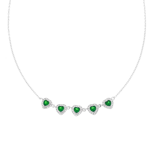 Multiheart Luxury Necklace, in S925 Silver