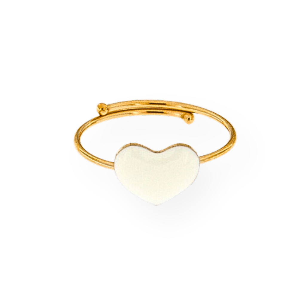 Anello Regolabile Cuore Smaltato – Stile Unisex Elegante