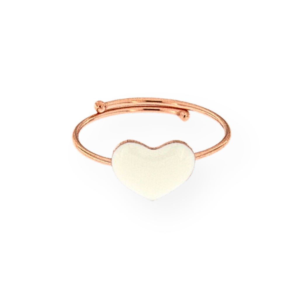 Anello Regolabile Cuore Smaltato – Stile Unisex Elegante