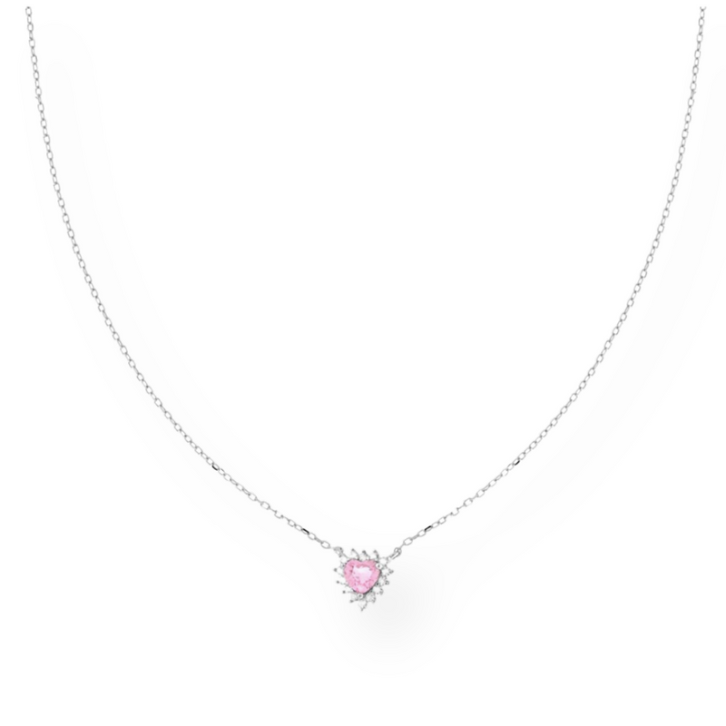 Collier élégant en argent 925 avec zircons colorés