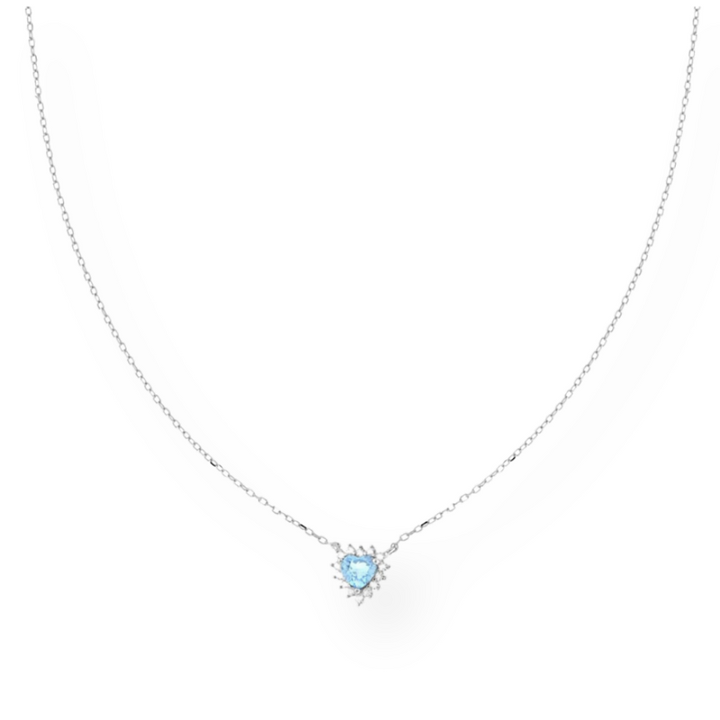 Collier élégant en argent 925 avec zircons colorés
