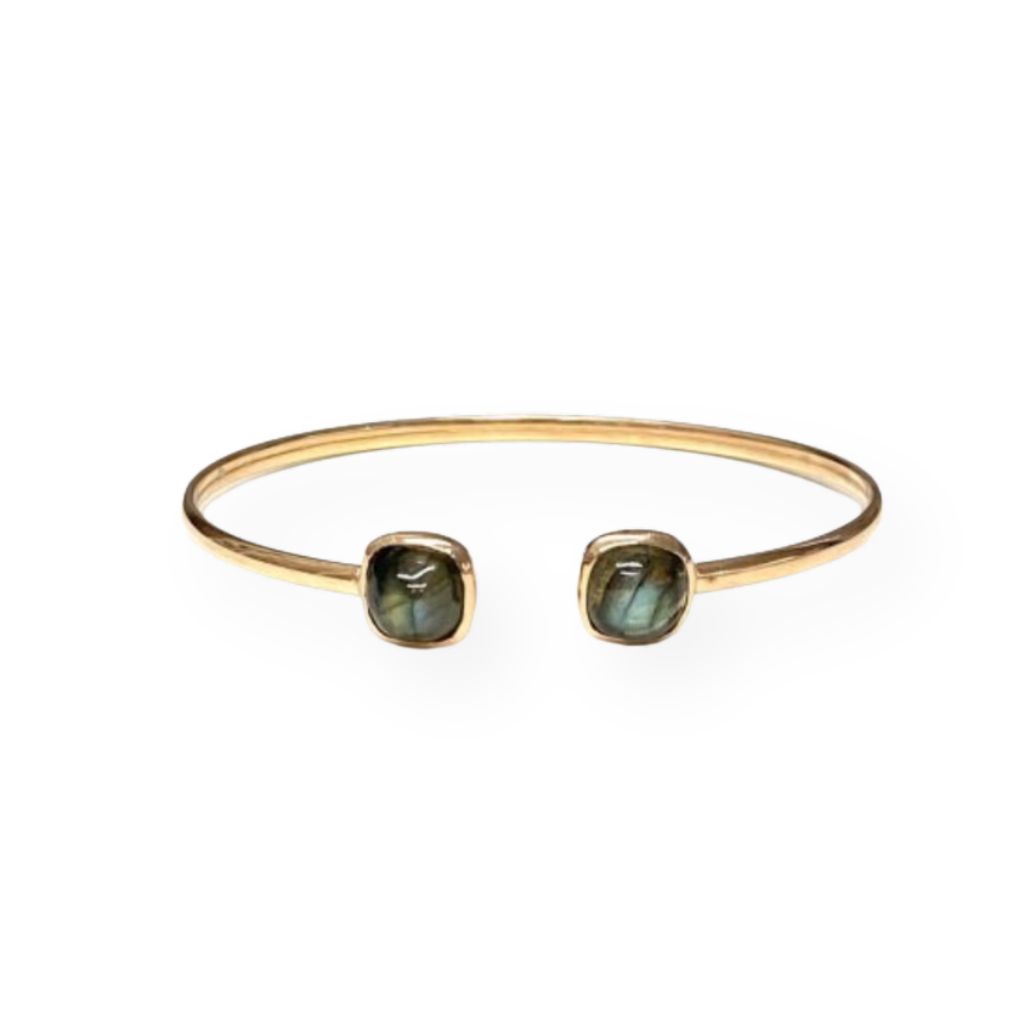Rigid Bracelet 925 Silver - Precious Stones