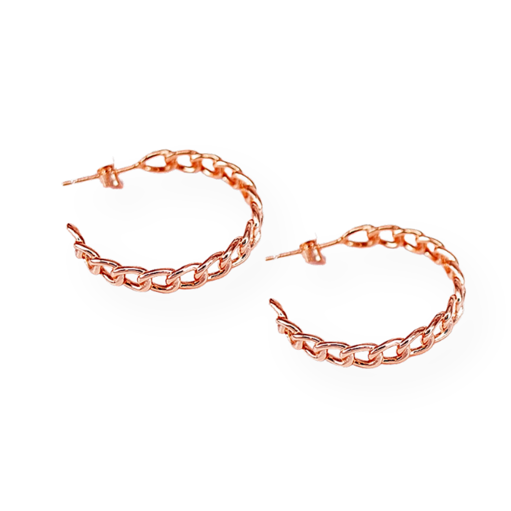 Chain Hoop Earrings Curb Chain