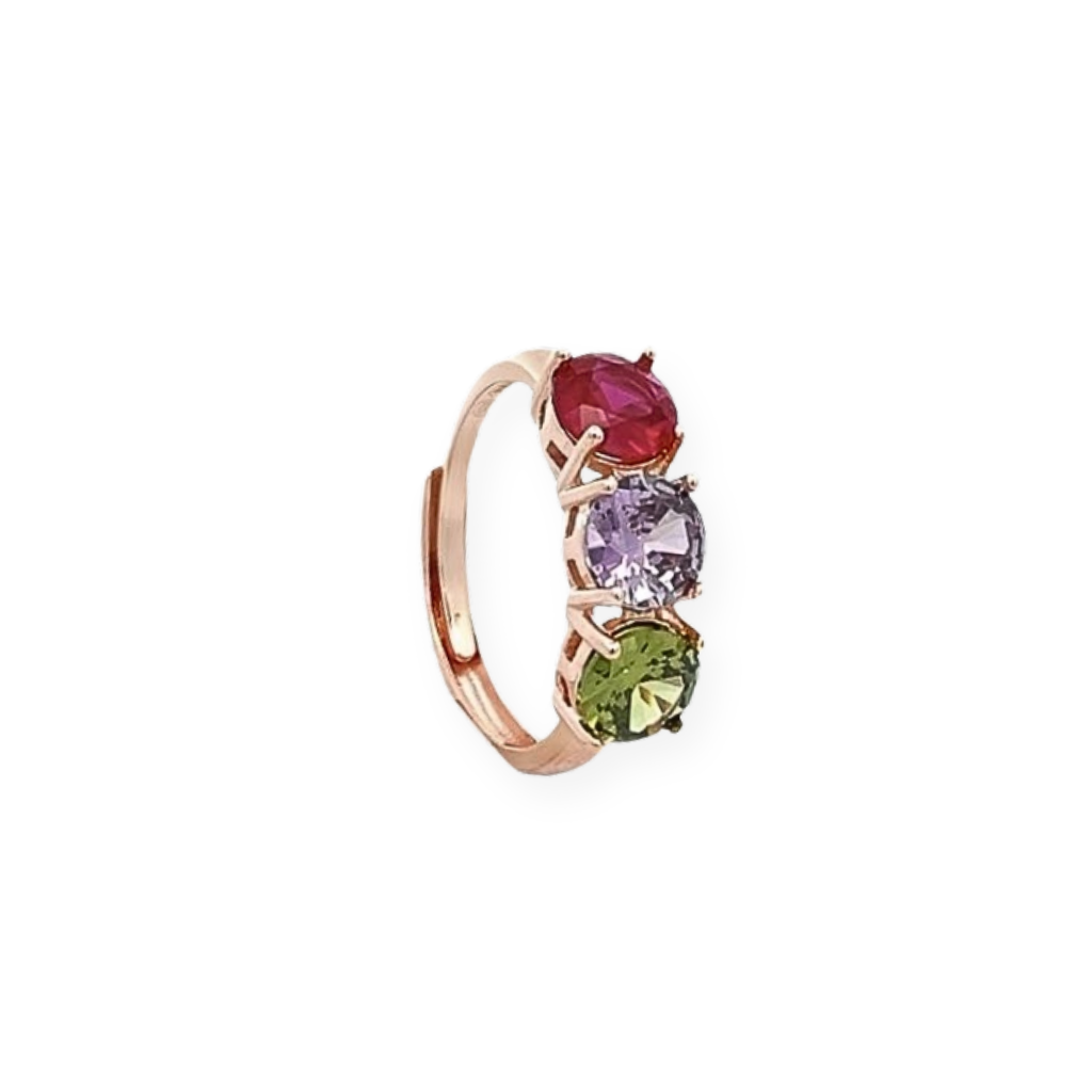 Anello Trilogy Colorato in Argento 925