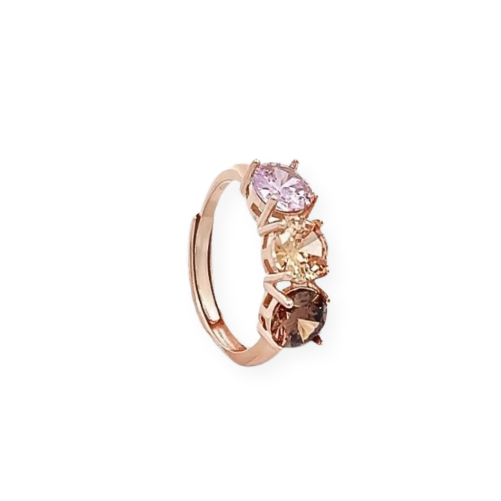 Anello Trilogy Colorato in Argento 925