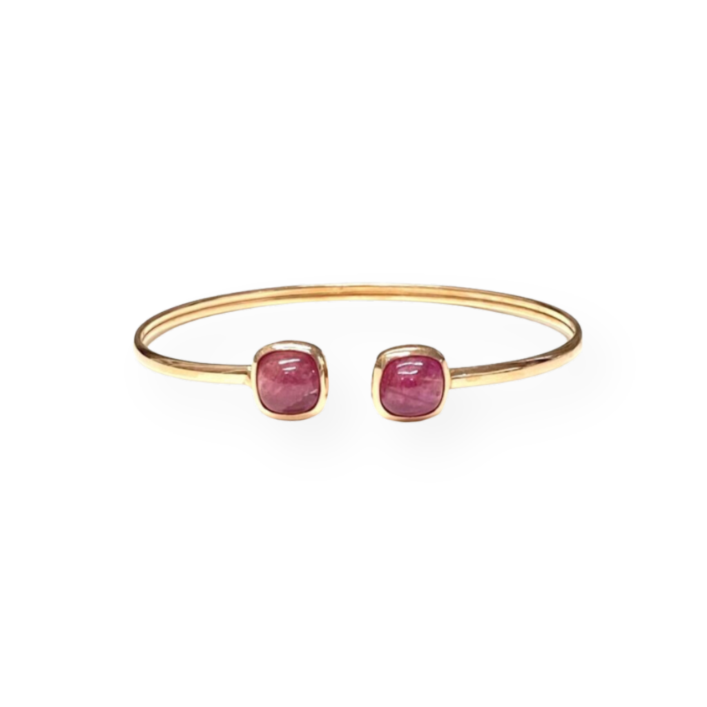 Rigid Bracelet 925 Silver - Precious Stones