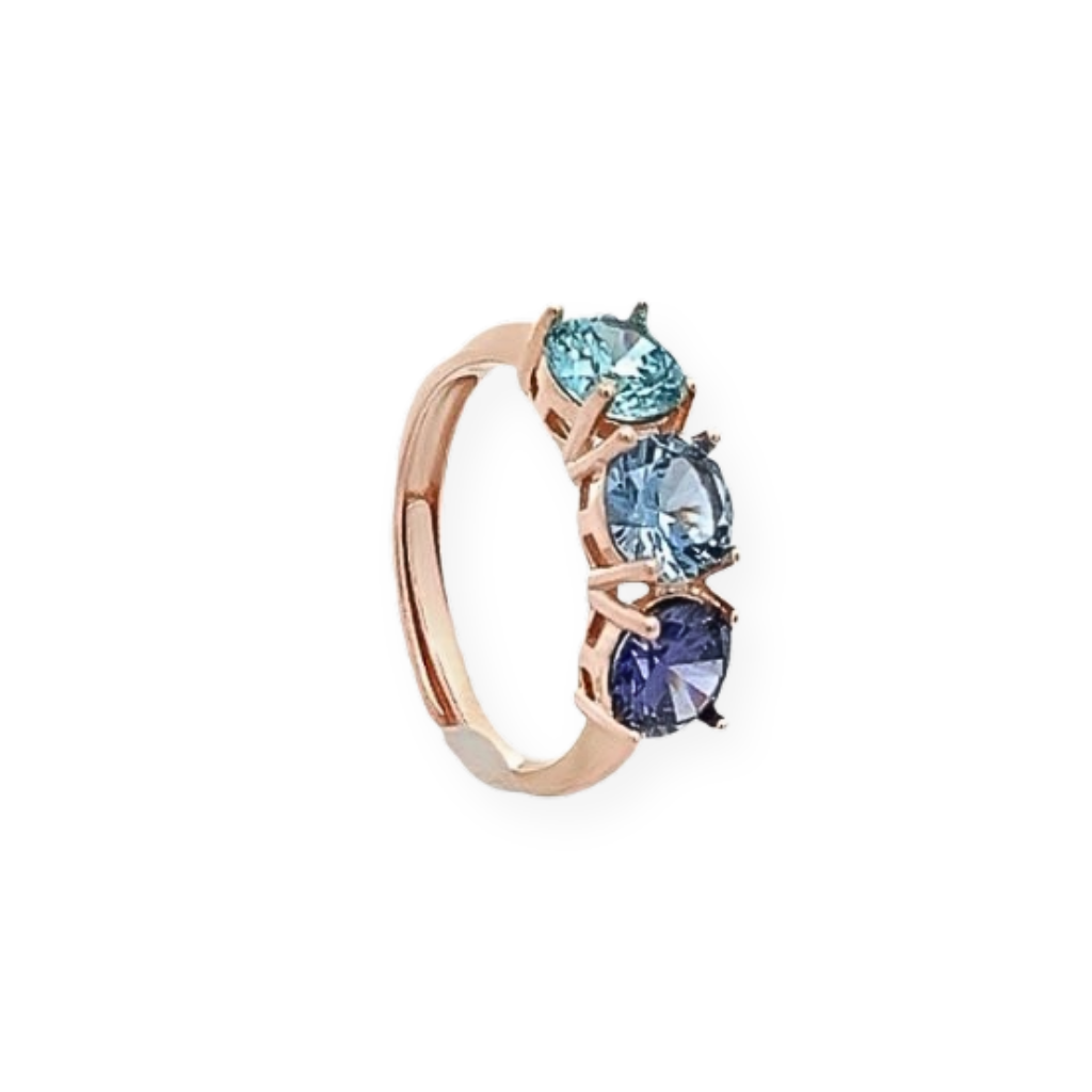 Anello Trilogy Colorato in Argento 925