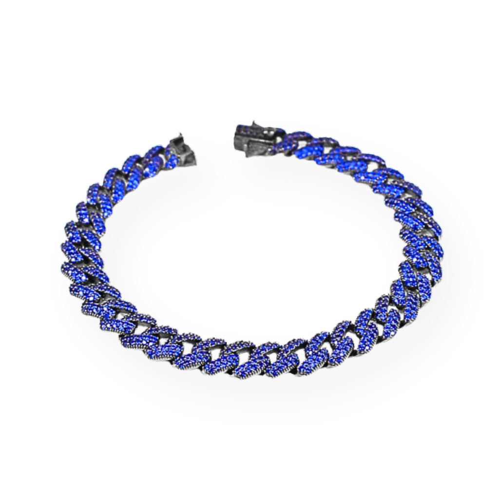 Bracciale Grumette 8mm Con Zirconi Color, in Argento 925